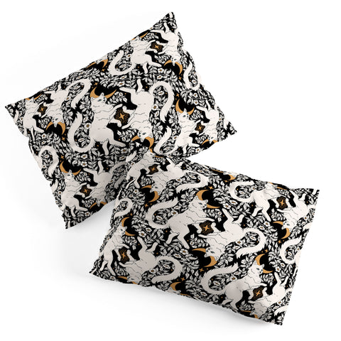 Avenie Celestial Cats Gold Pillow Shams