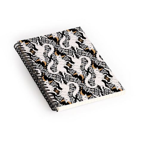 Avenie Celestial Cats Gold Spiral Notebook