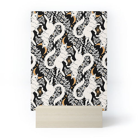 Avenie Celestial Cats Gold Mini Art Print