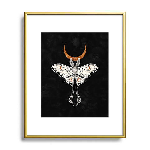 Avenie Celestial Luna Moth Metal Framed Art Print