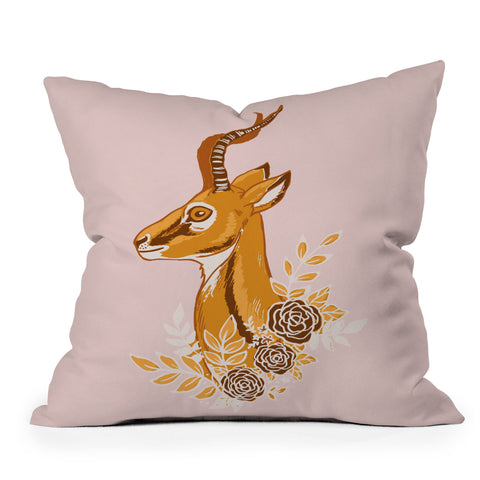 Avenie Cheetah Collection Gazelle Outdoor Throw Pillow