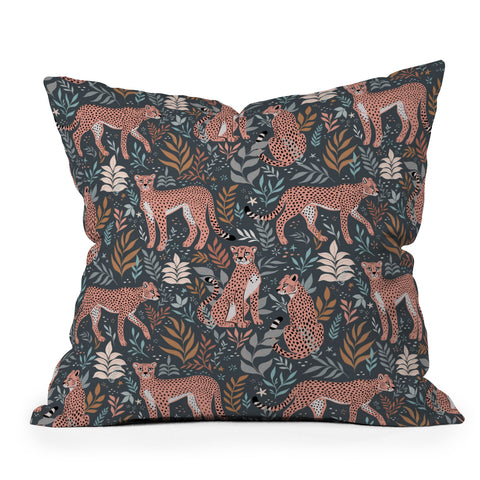 Avenie Cheetah Winter Collection I Outdoor Throw Pillow