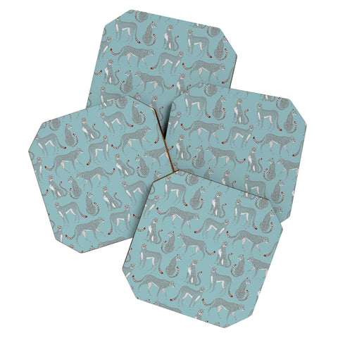 Avenie Cheetah Winter Collection II Coaster Set