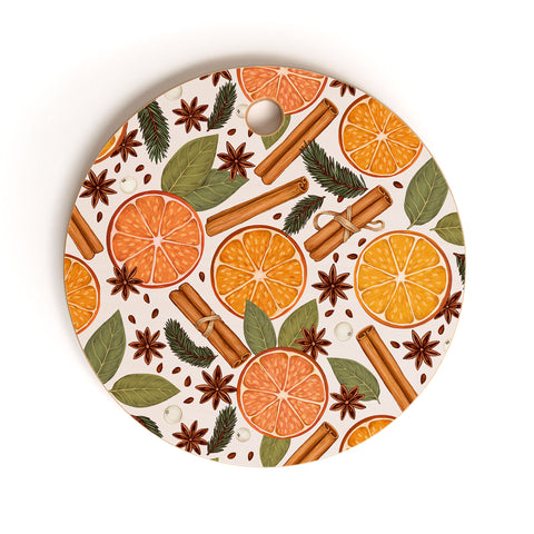 Avenie Christmas Cinnamon Spice Cutting Board Round
