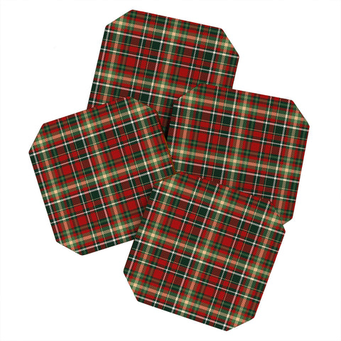 Avenie Christmas Plaid I Coaster Set