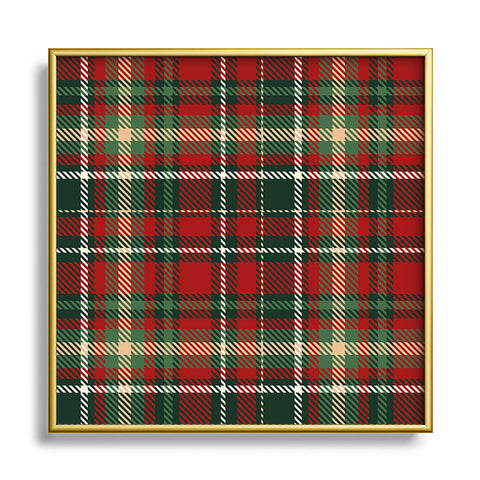 Avenie Christmas Plaid I Square Metal Framed Art Print