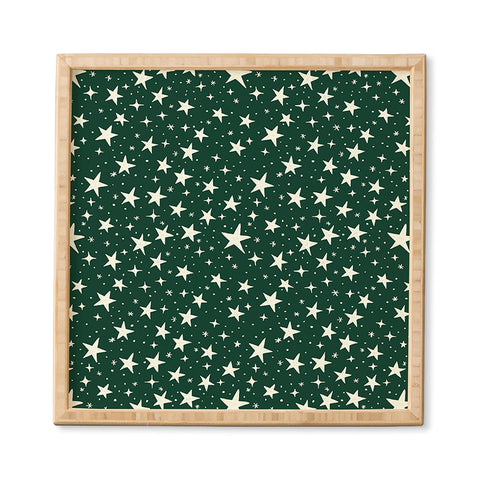 Avenie Christmas Stars In Green Framed Wall Art