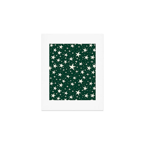 Avenie Christmas Stars In Green Art Print