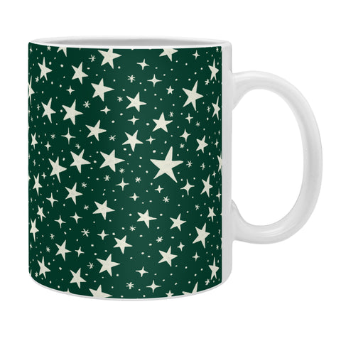 Avenie Christmas Stars In Green Coffee Mug
