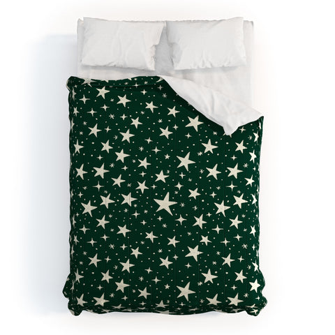 Avenie Christmas Stars In Green Comforter