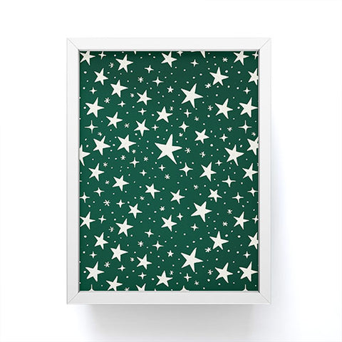 Avenie Christmas Stars In Green Framed Mini Art Print