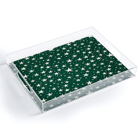 Avenie Christmas Stars In Green Acrylic Tray