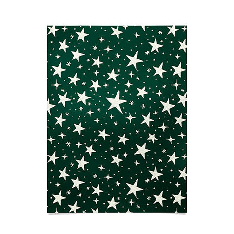 Avenie Christmas Stars In Green Poster