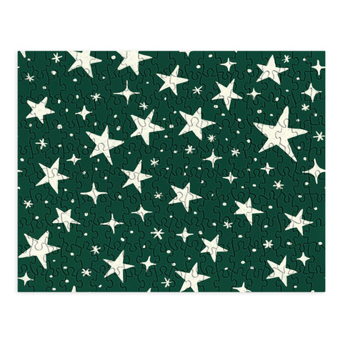 Avenie Christmas Stars In Green Puzzle