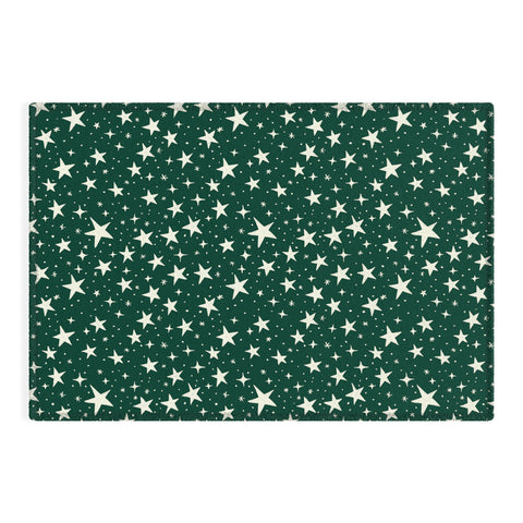 Avenie Christmas Stars In Green Outdoor Rug