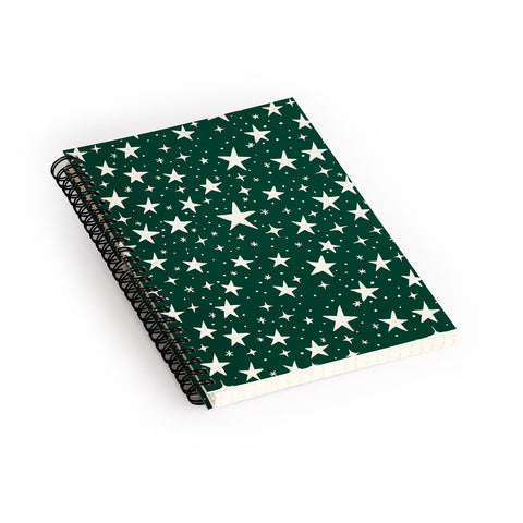 Avenie Christmas Stars In Green Spiral Notebook