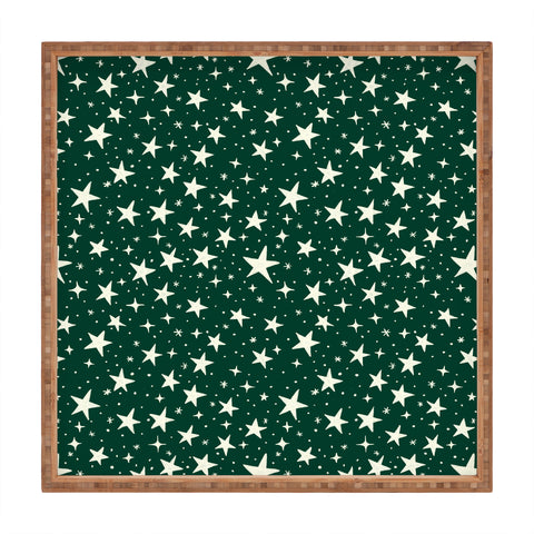 Avenie Christmas Stars In Green Square Tray
