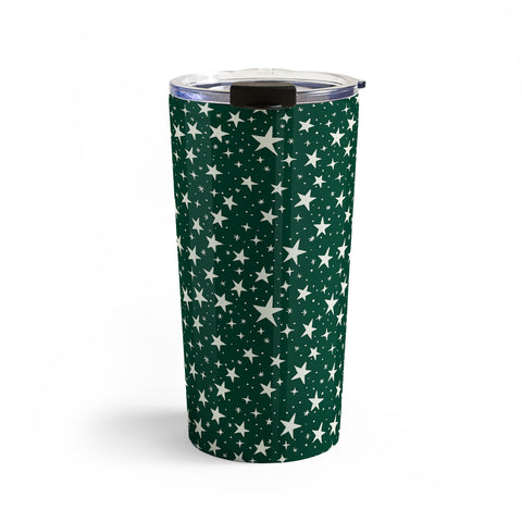 Avenie Christmas Stars In Green Travel Mug