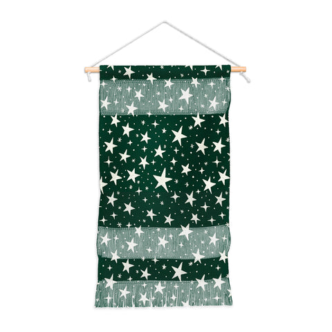 Avenie Christmas Stars In Green Wall Hanging Portrait