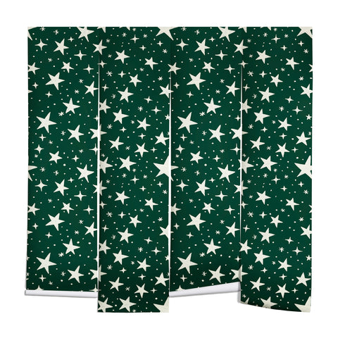 Avenie Christmas Stars In Green Wall Mural