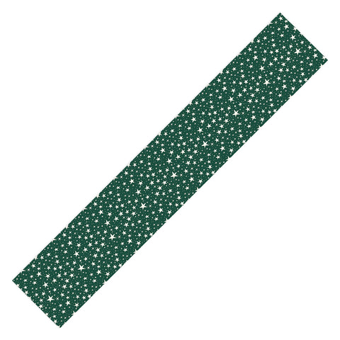 Avenie Christmas Stars In Green Table Runner