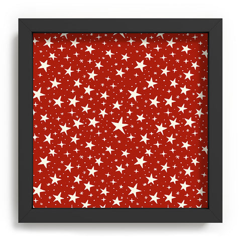 Avenie Christmas Stars in Red Recessed Framing Square