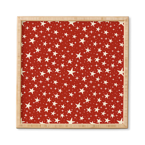 Avenie Christmas Stars in Red Framed Wall Art