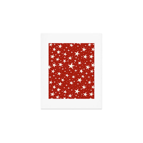 Avenie Christmas Stars in Red Art Print
