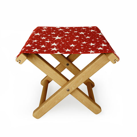 Avenie Christmas Stars in Red Folding Stool
