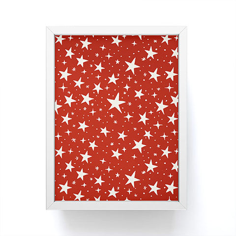 Avenie Christmas Stars in Red Framed Mini Art Print