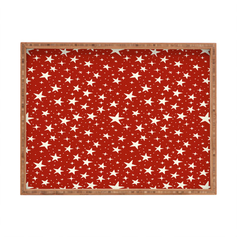 Avenie Christmas Stars in Red Rectangular Tray
