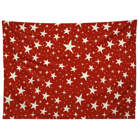 Avenie Christmas Stars in Red Tapestry