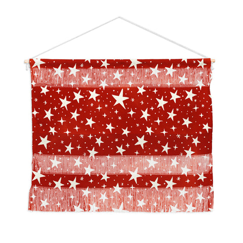 Avenie Christmas Stars in Red Wall Hanging Landscape