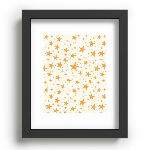 Avenie Christmas Stars in Yellow Recessed Framing Rectangle