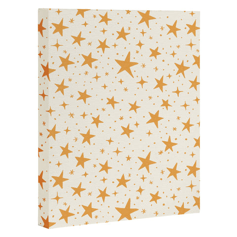 Avenie Christmas Stars in Yellow Art Canvas