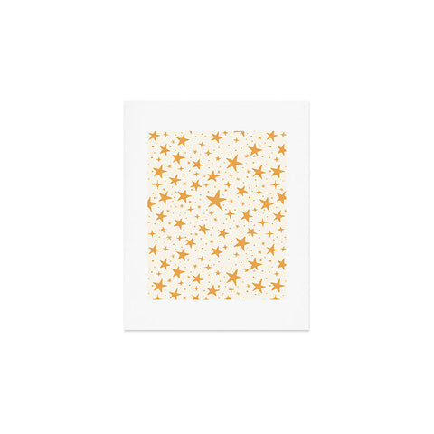 Avenie Christmas Stars in Yellow Art Print