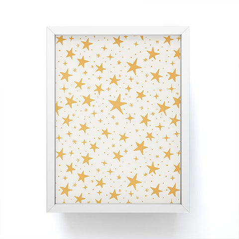 Avenie Christmas Stars in Yellow Framed Mini Art Print
