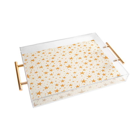 Avenie Christmas Stars in Yellow Acrylic Tray