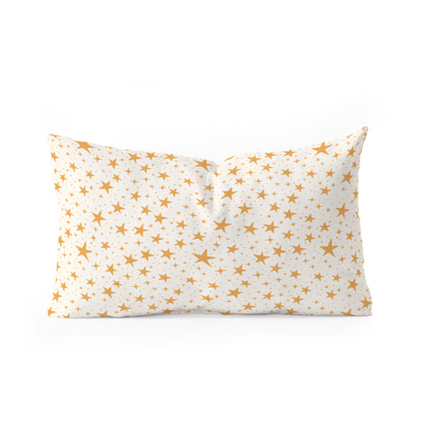 Avenie Christmas Stars in Yellow Oblong Throw Pillow