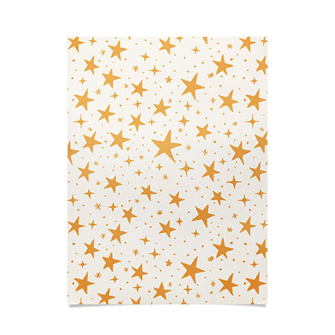 Avenie Christmas Stars in Yellow Poster