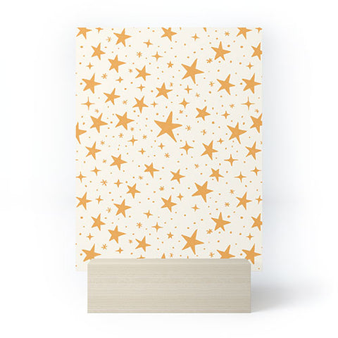 Avenie Christmas Stars in Yellow Mini Art Print
