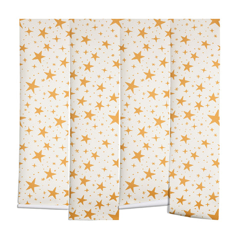Avenie Christmas Stars in Yellow Wall Mural