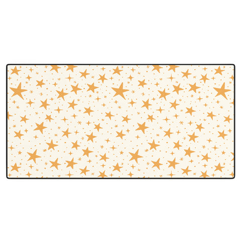 Avenie Christmas Stars in Yellow Desk Mat