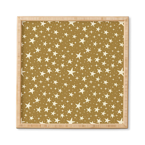 Avenie Christmas Stars Olive Green Framed Wall Art