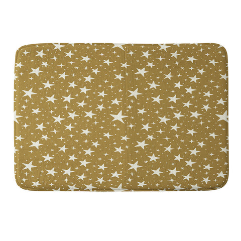Avenie Christmas Stars Olive Green Memory Foam Bath Mat