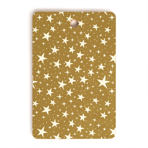Avenie Christmas Stars Olive Green Cutting Board Rectangle
