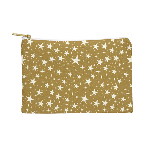 Avenie Christmas Stars Olive Green Pouch