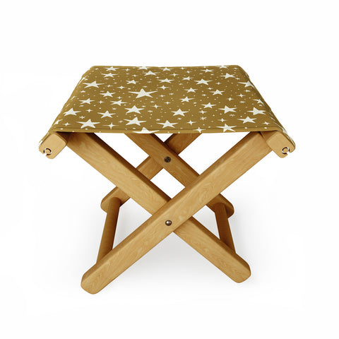 Avenie Christmas Stars Olive Green Folding Stool