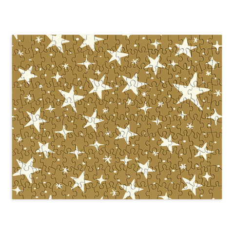 Avenie Christmas Stars Olive Green Puzzle