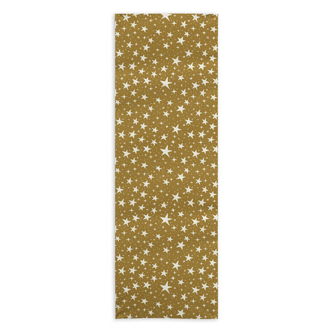 Avenie Christmas Stars Olive Green Yoga Towel